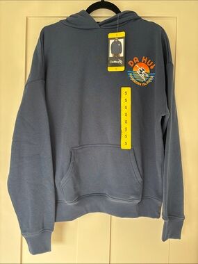 NWT NEW Da Hui Hawaii Men's Hoodie sweatshirt Navy Blue Surf sweater Size Small